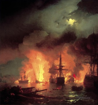 海戦 Painting - アイヴァゾフスキー・チェスメンスキー・バット軍艦